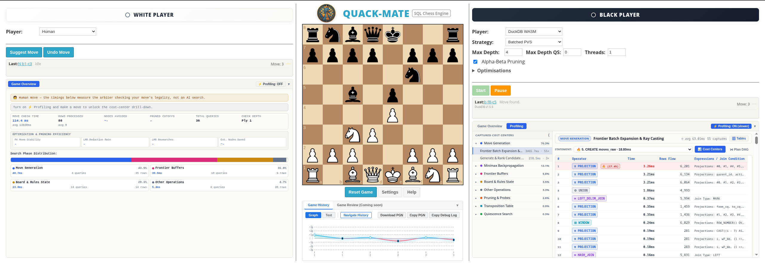 Quack-Mate User Interface in action