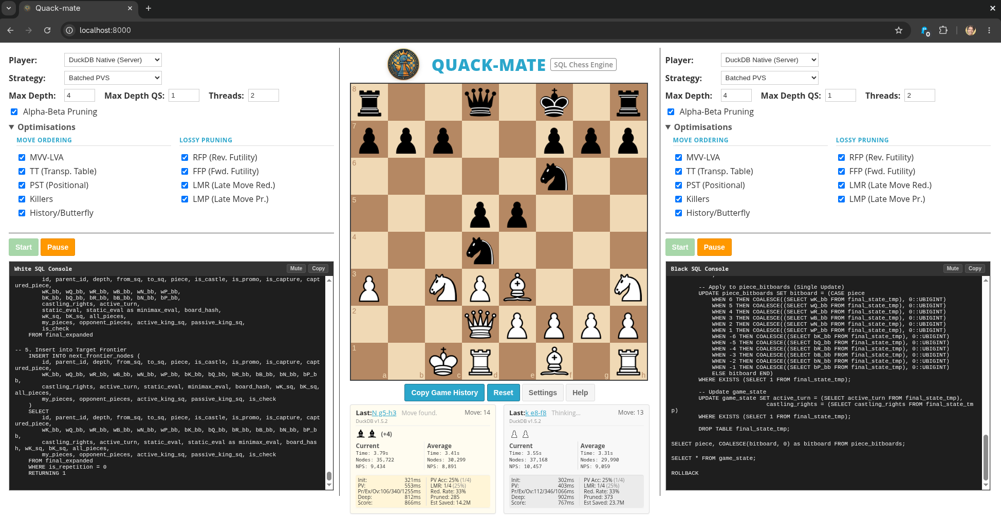 Quack-Mate User Interface in action